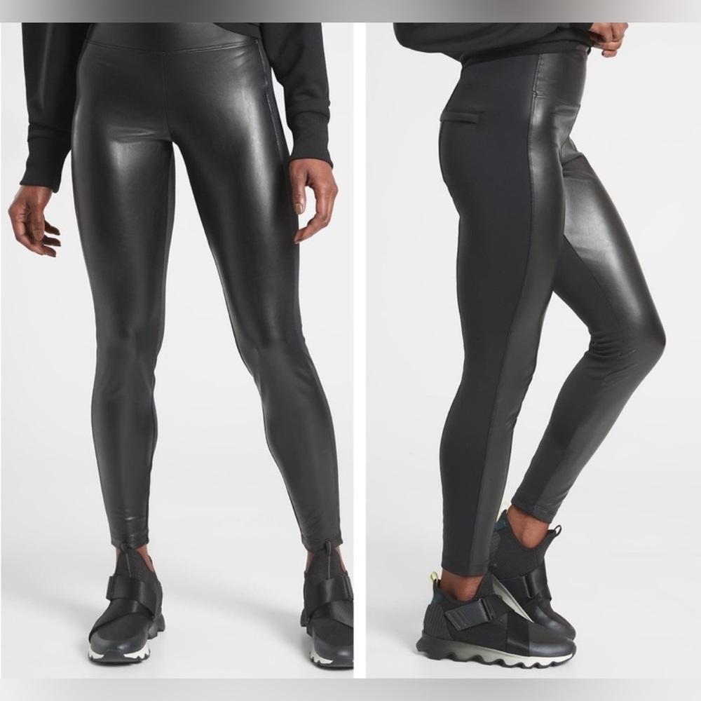 Athleta Delancey Shine Tight Vegan Leather Leggings